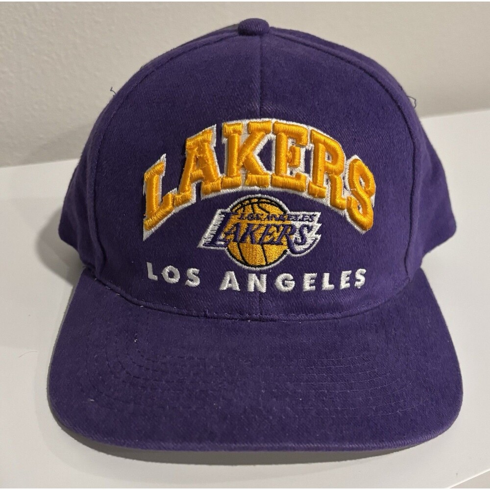 Vintage Rare Los Angles Lakers Snapback Hat Cap Deadstock Embossed Logo NWT